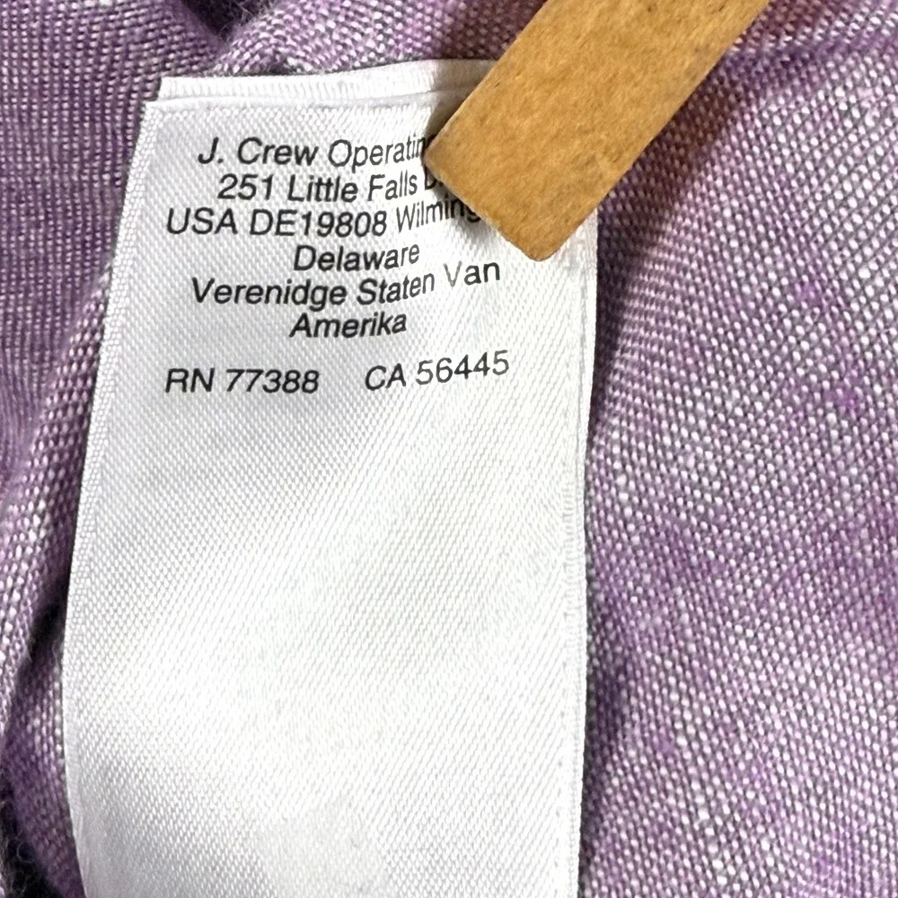 J. Crew‎ Mens L Irish Linen Button Down Shirt Purple Classic Fit Long Sleeve
